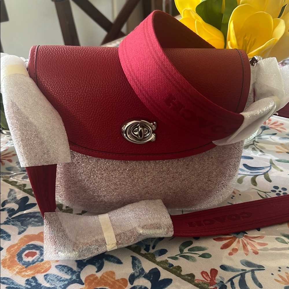 Coach Red and Silver Women's Bag